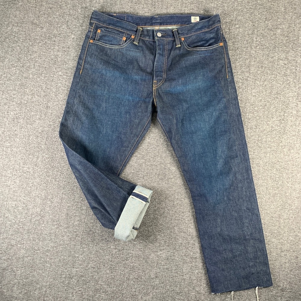 Levis 511 Selvedge Jeans Men 36x26 White Oak Denim Made In USA Frayed